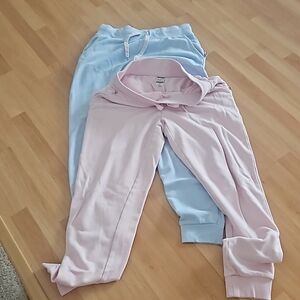 Pink and baby blues skechers bobs exercise pants